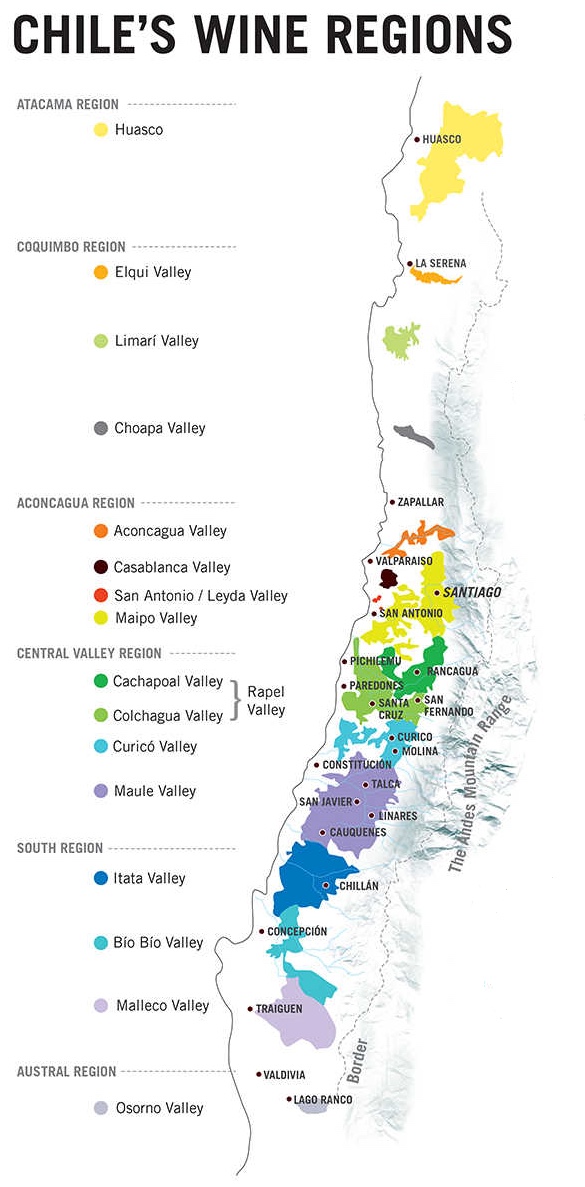 Baya Dictado lana Vinos de Chile: Regiones (II) - Aprender de Vino